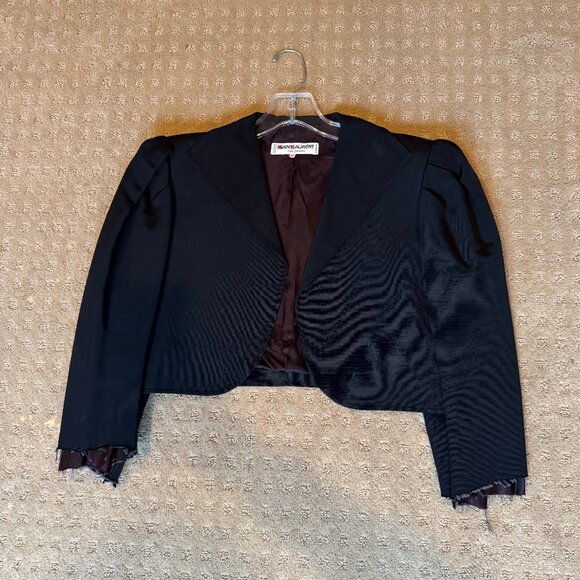 Saint Laurent Jackets & Blazers - VINTAGE SAINT LAURENT Cropped Blazer Size 44